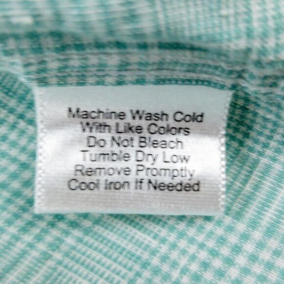 Jos A Bank 100% Linen Shirt Men's XL Green Geometric Long Sleeve Button Reserve - Picture 9 of 12